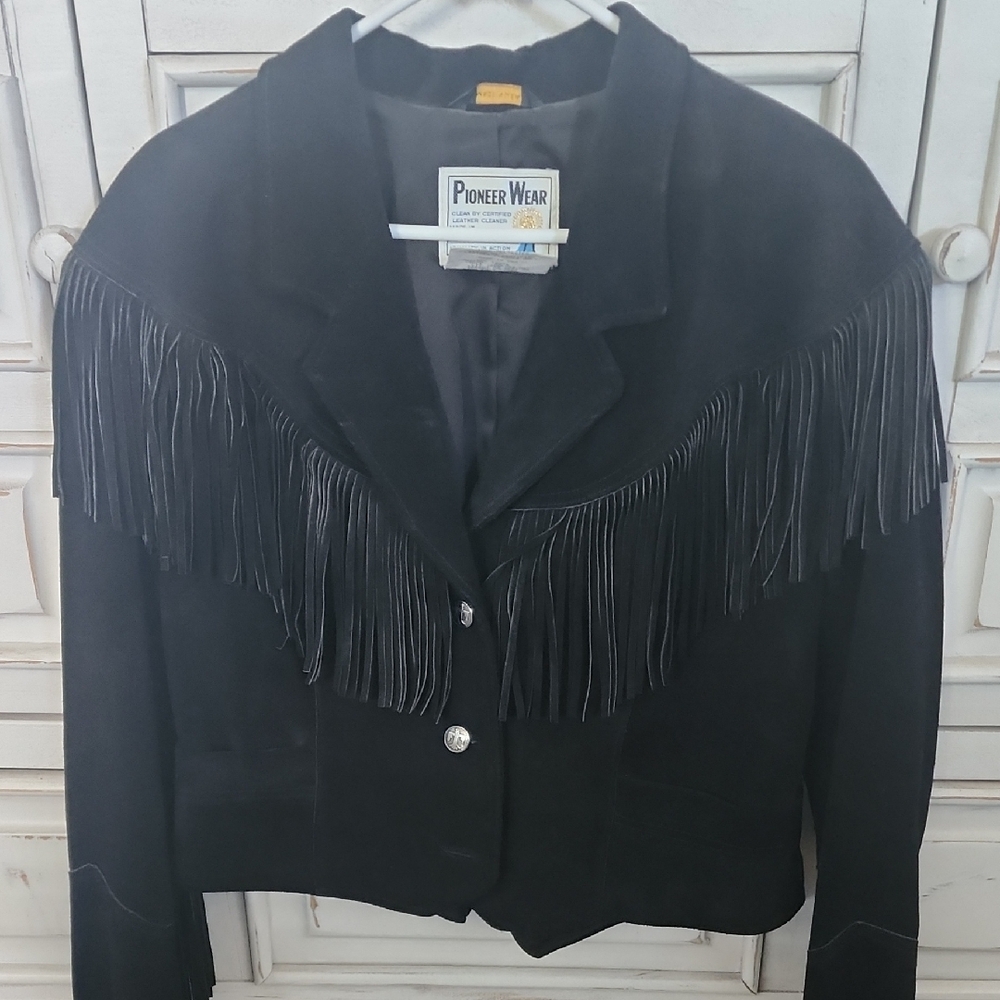 PIONEER Black Jacket with Fringe Detail